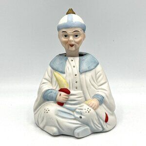 Vintage German Bisque Porcelain Chinese Nodder Figure Asian Bobblehead